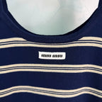 MiuMiu/26 Early Autumn New Striped Vest and Knit Cardigan Two-Piece Set