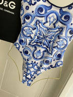 New Blue and White Porcelain Swimsuit