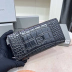 New crocodile patterned embossed cowhide large rectangular wallet