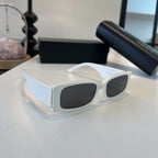 Retro flat frame leaf shaped sunglasses