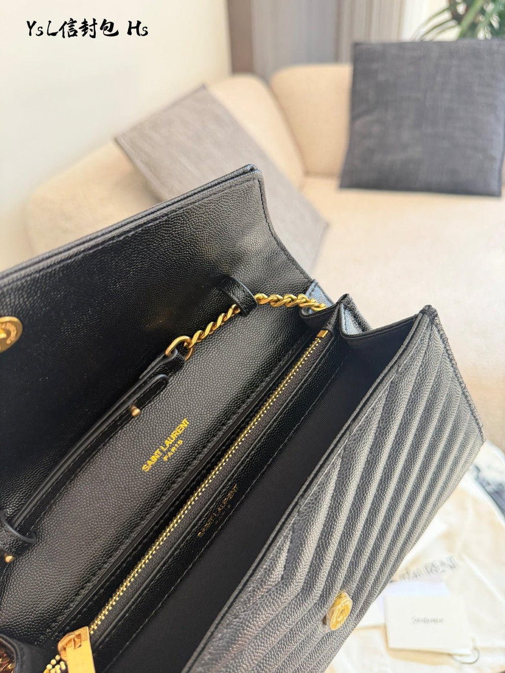 Black gold caviar envelope