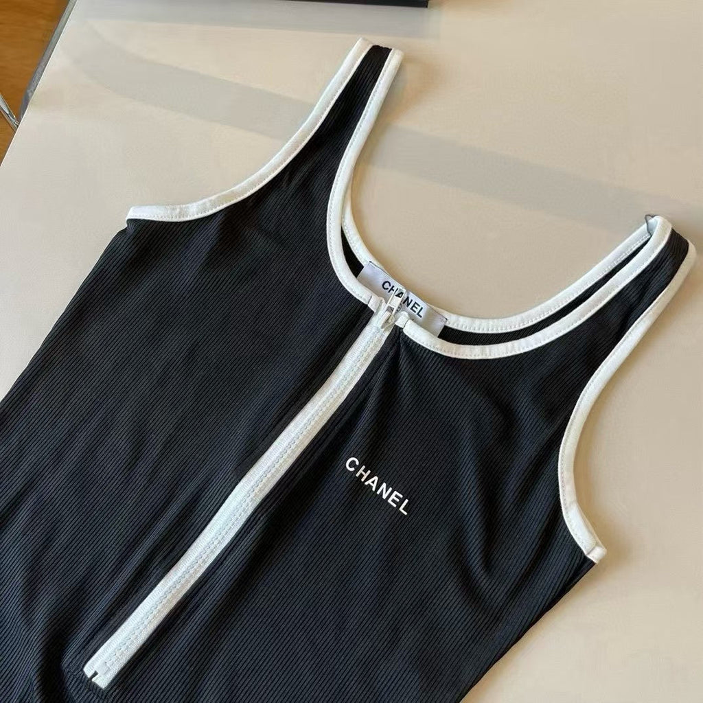 Hot selling zipper one-piece swimsuit