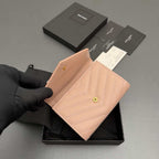 Short grain embossed leather envelope wallet \ nFlip wallet