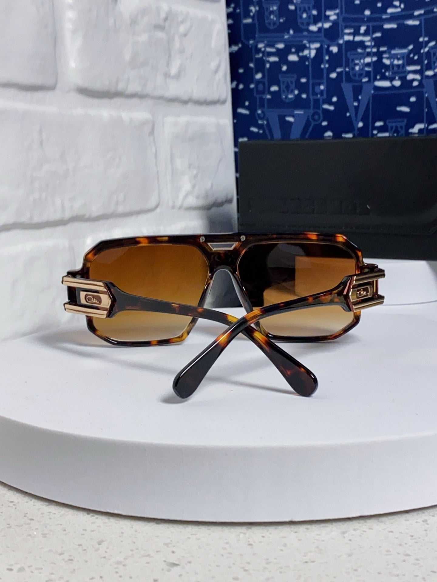 Steampunk retro square frame double beam sunglasses