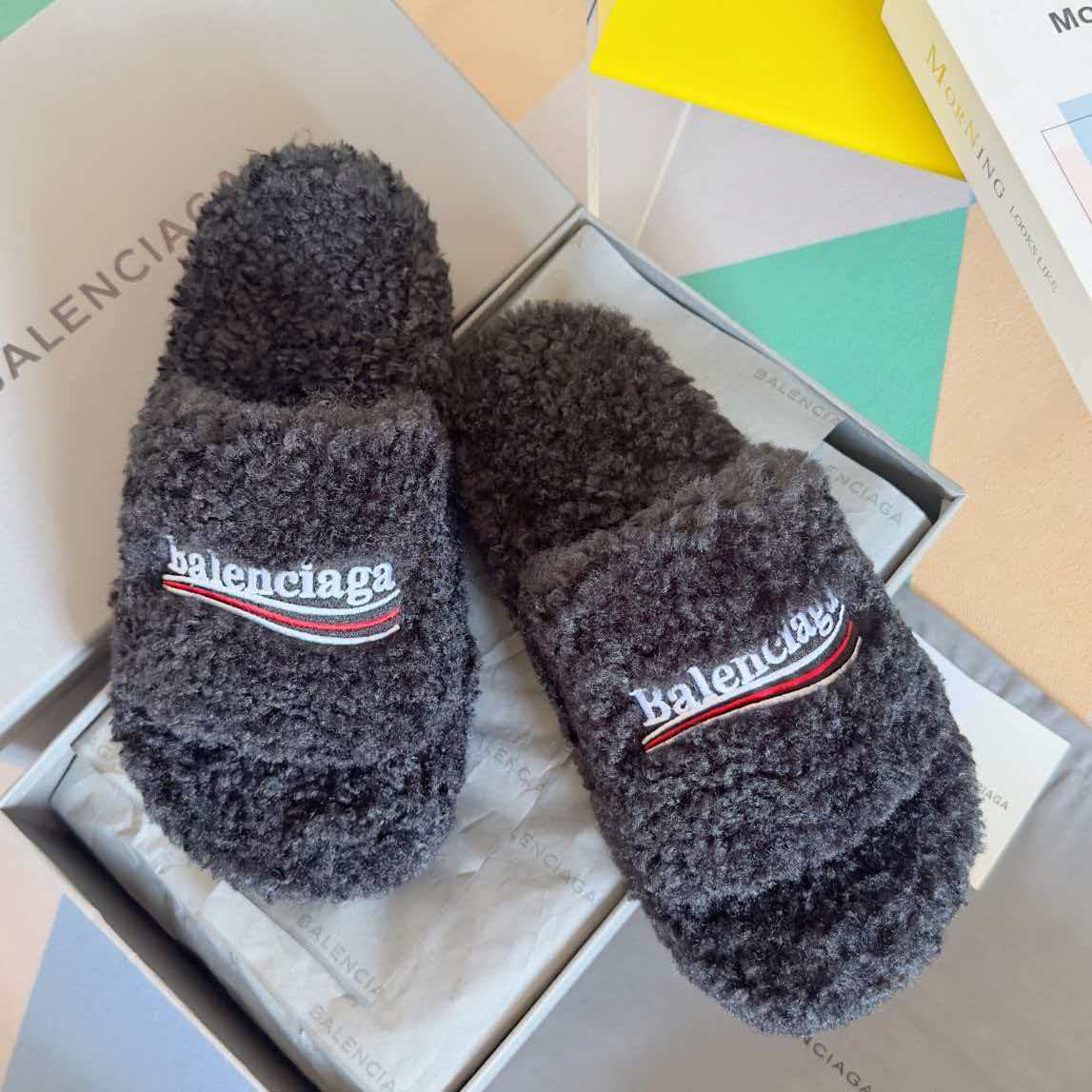 Thick sole, waterproof platform, wool slippers