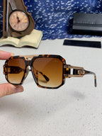 Steampunk retro square frame double beam sunglasses