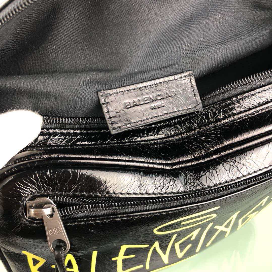 Fragrant leather graffiti waist and chest bag