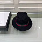 Red and green woven fisherman's hat