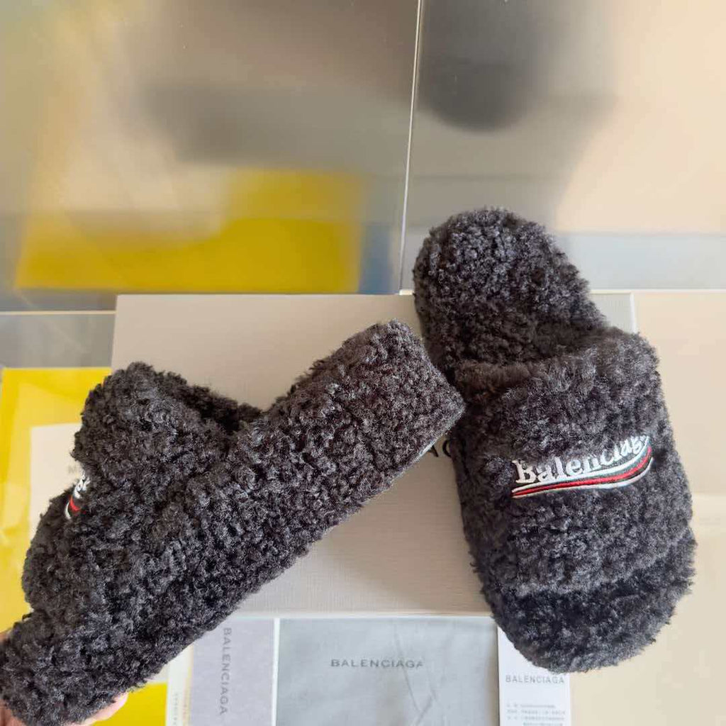 Thick sole, waterproof platform, wool slippers