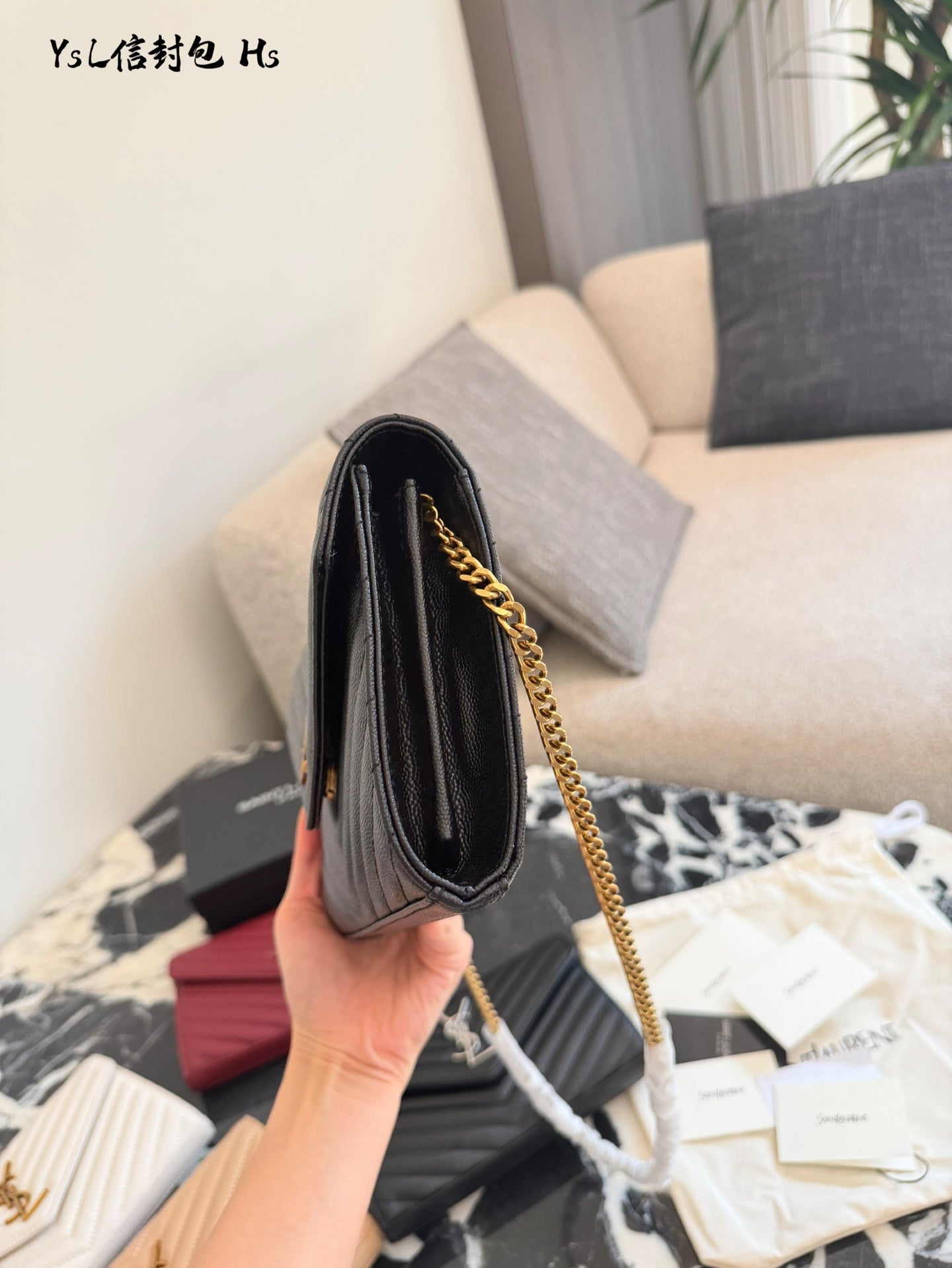 Black gold caviar envelope