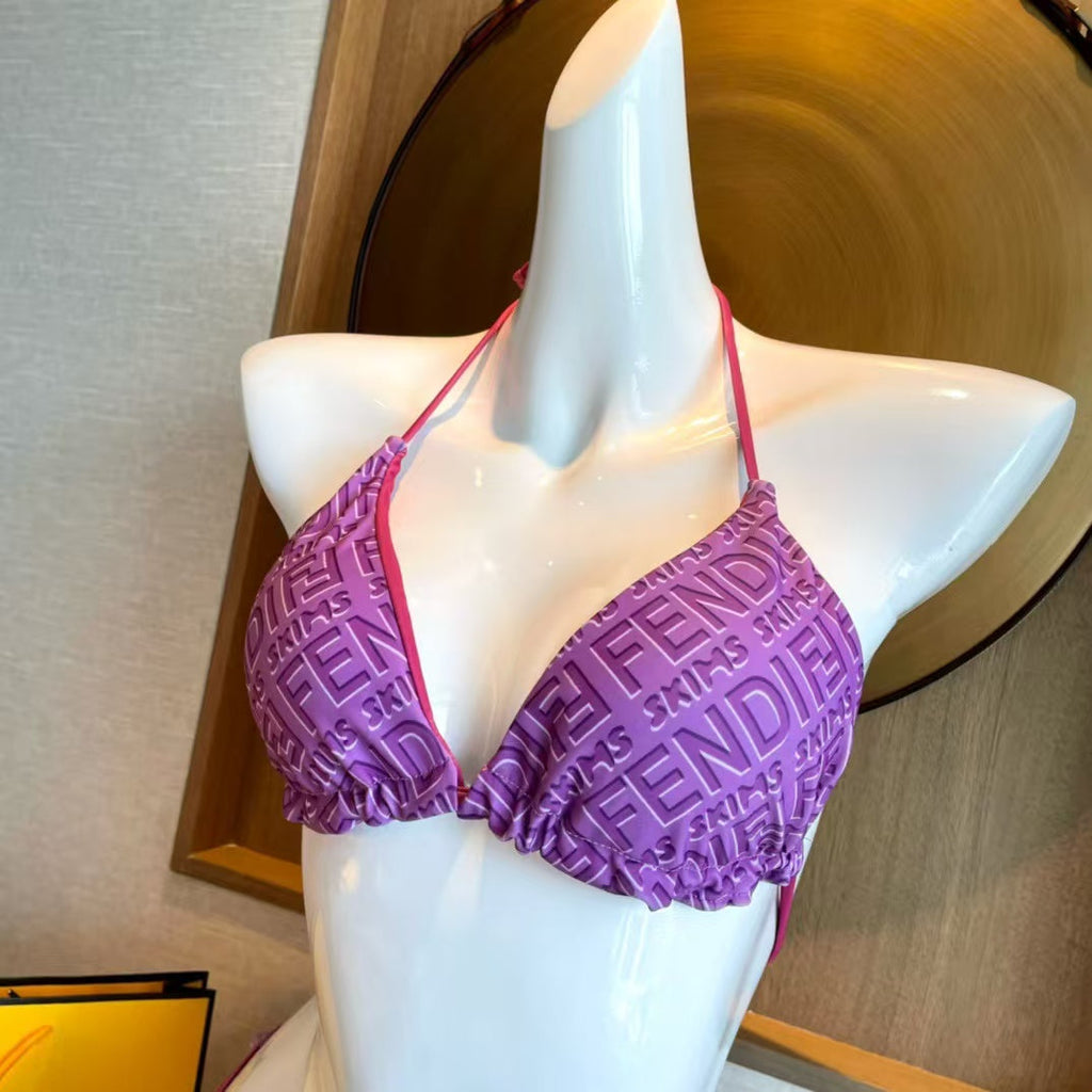 New printed lace up swimsuit