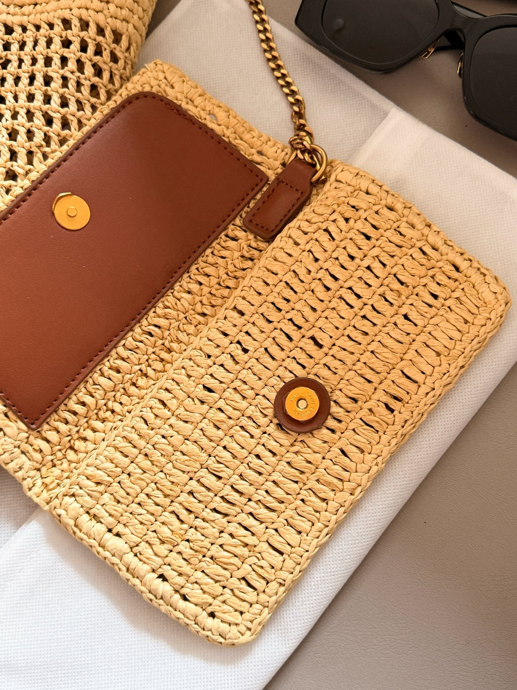 LanLafite Grass Weaving Large Logo Grass Weaving Mother Child Tote Tote Bag