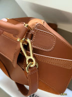 Splicing leather and color geometric bag
