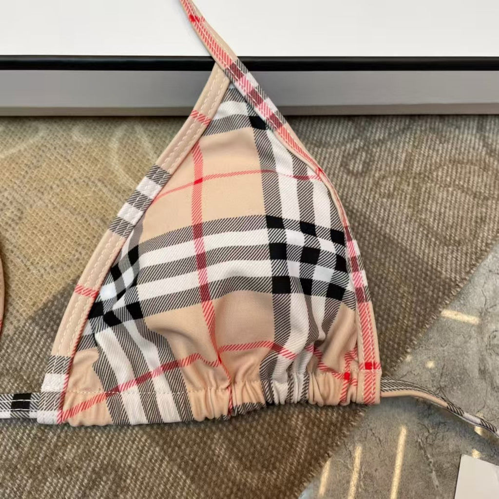 New plaid split swimsuit