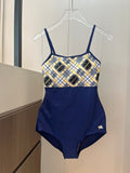 Explosive striped swimsuit
