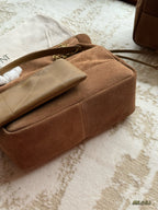 Matte suede triangular grid tote bag