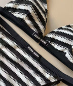 New striped split swimsuit