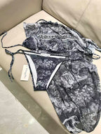 New three piece printed swimsuit