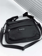 Black recycled nylon shoulder bag armpit bag