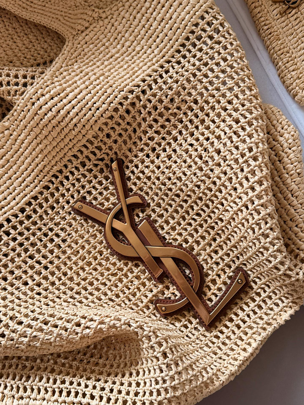 LanLafite Grass Weaving Large Logo Grass Weaving Mother Child Tote Tote Bag
