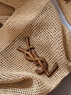 LanLafite Grass Weaving Large Logo Grass Weaving Mother Child Tote Tote Bag