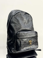 Oil cured leather backpack