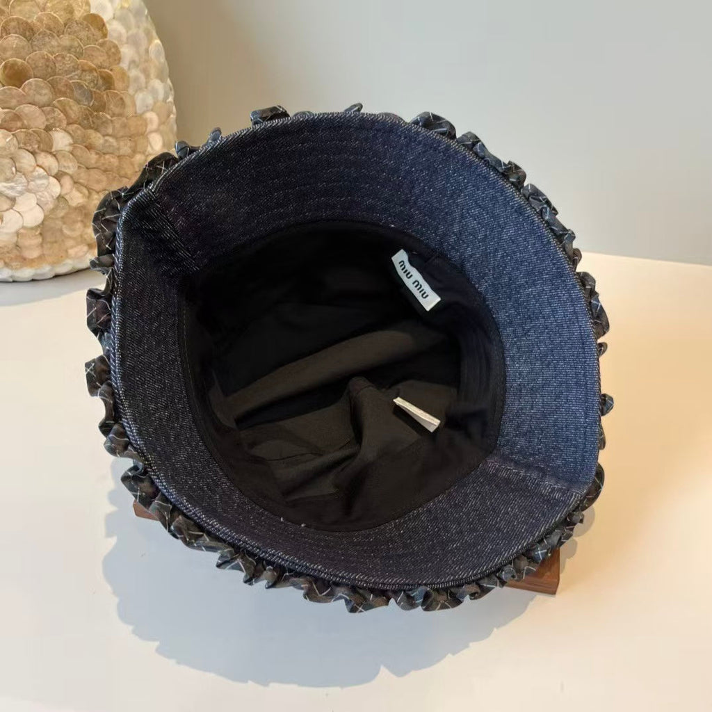 New lace denim fisherman hat
