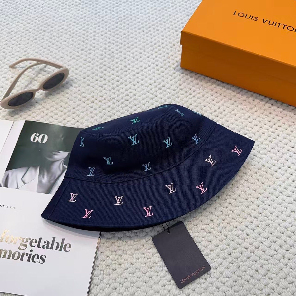 New double-sided embroidered fisherman hat