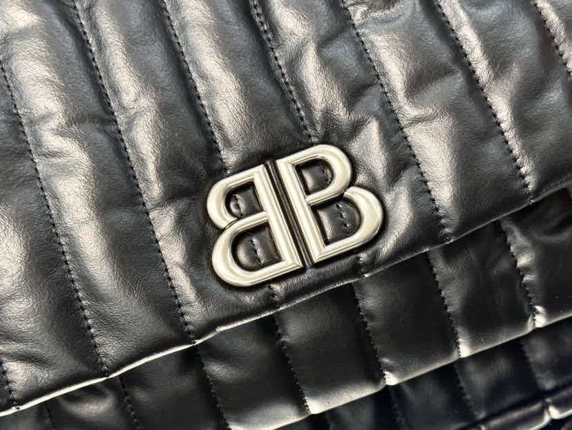 Embroidered black silver shoulder bag