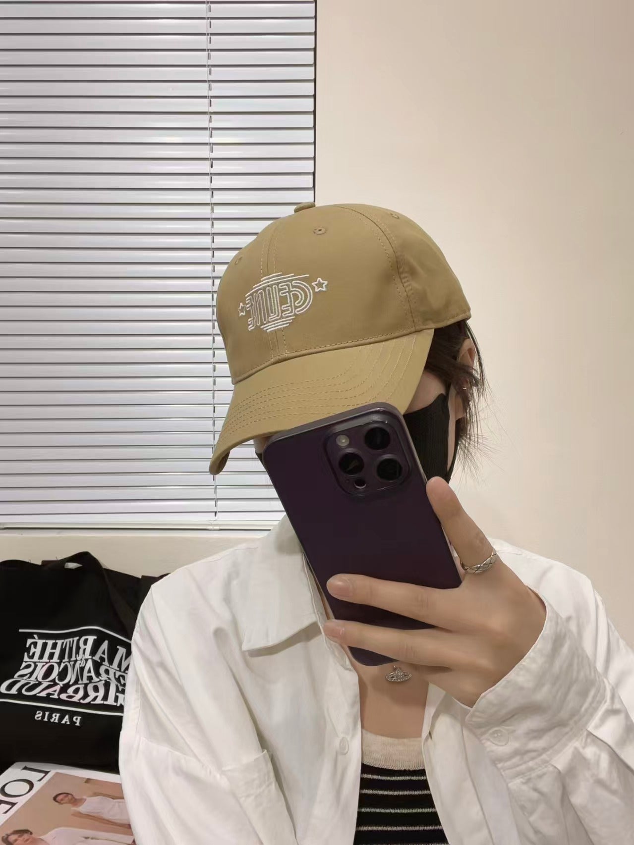 Embroidered letter baseball cap