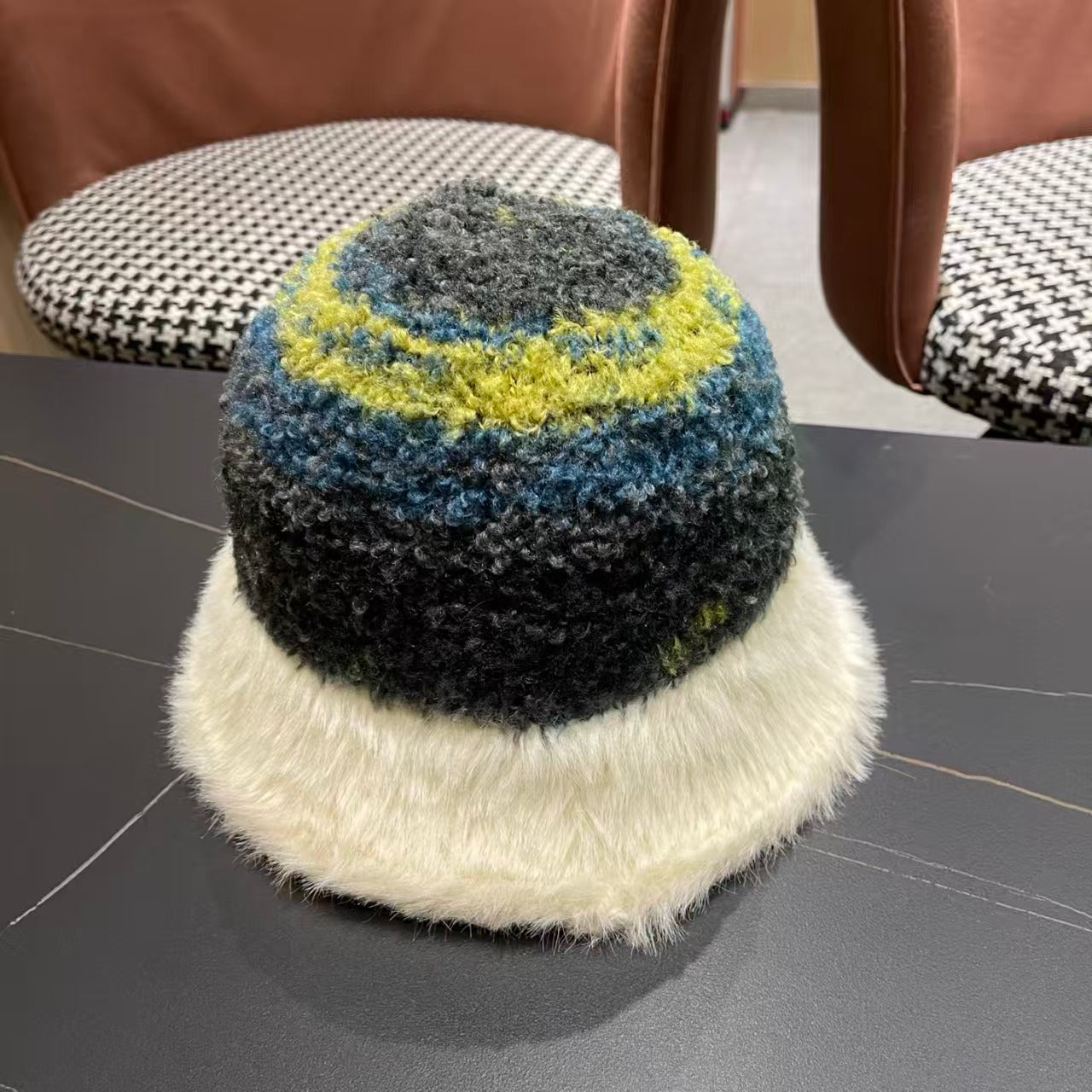 New Rainbow Knitted Basin Hat