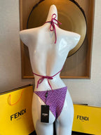 New printed lace up swimsuit
