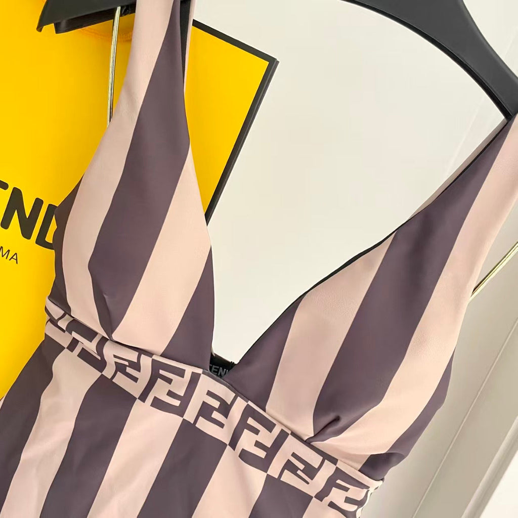 New striped one-piece swimsuit