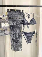 New three piece printed swimsuit
