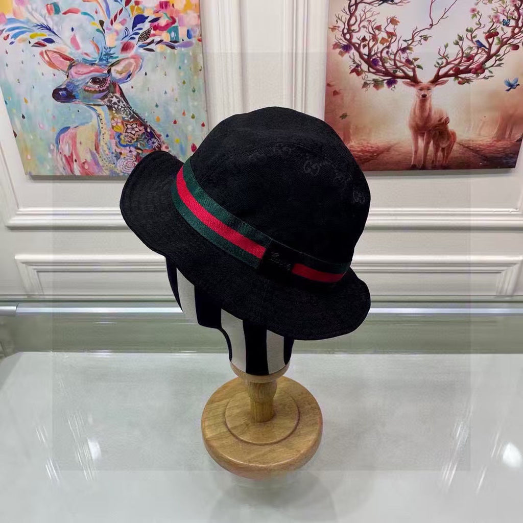 Red and green woven fisherman's hat