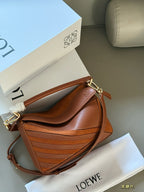 Splicing leather and color geometric bag