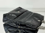 Oil wax black shoulder bag