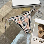 New plaid split swimsuit