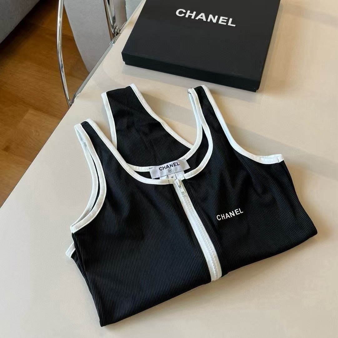 Hot selling zipper one-piece swimsuit