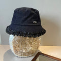 New lace denim fisherman hat