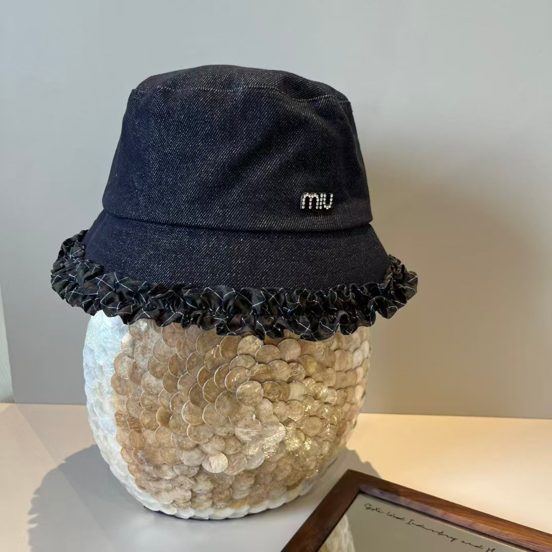 New lace denim fisherman hat