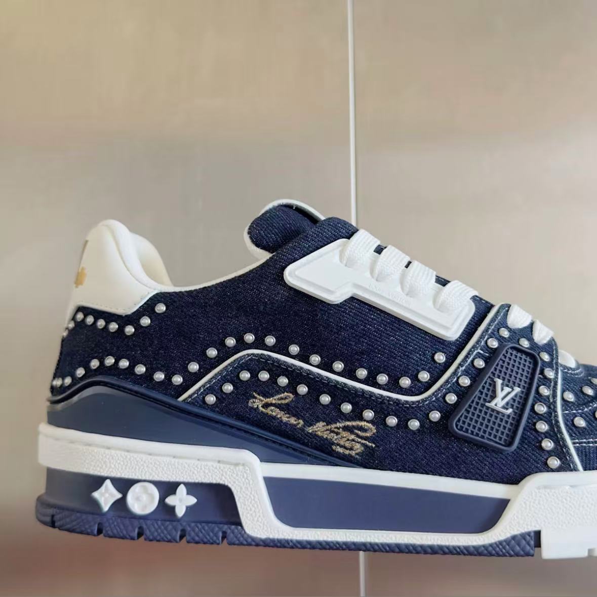 Denim Blue Rivet Sneakers
