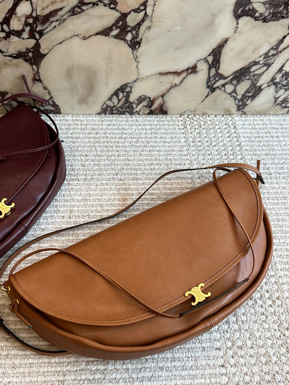 Horizontal Half Half Moon Bag Saddle Bag