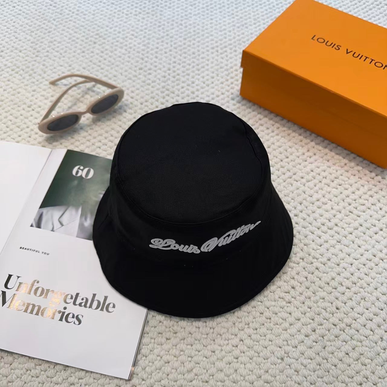 New double-sided embroidered fisherman hat