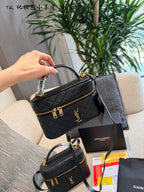 Diamond stitched lambskin creates exquisite and elegant makeup bags