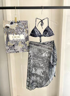 New three piece printed swimsuit