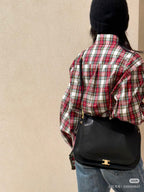 Single button tote bag shopping bag