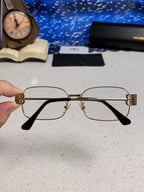 New metal retro box, refined gold wire rectangular gold and silver frame for men and women, can be paired with myopia glasses trend