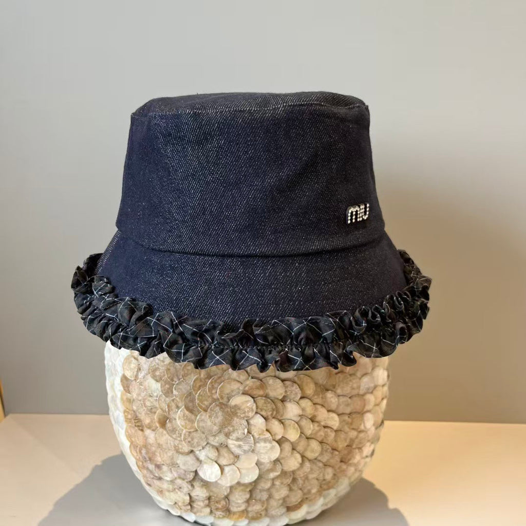 New lace denim fisherman hat