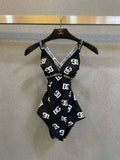 25 New Letters Print One-piece Swimsuit
